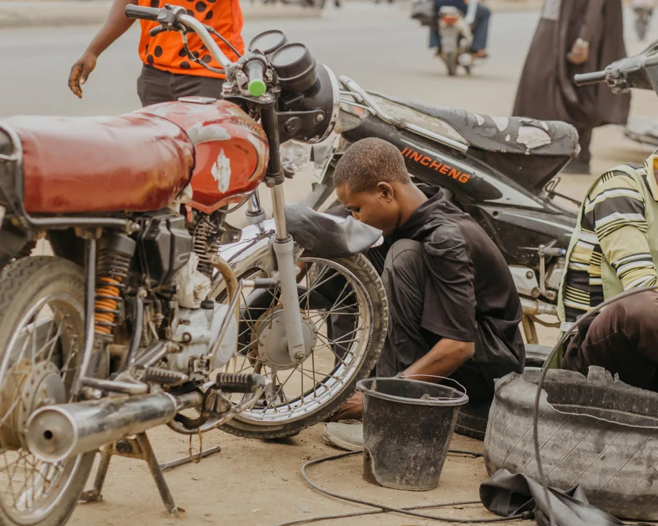 Khu rửa xe buổi sáng
